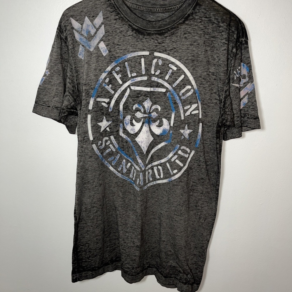 Affliction Standard LTD‎ Men's T Shirt Black Size L skull paisley graphic